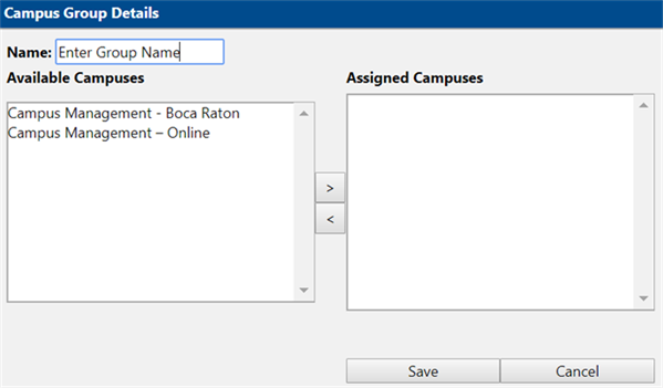Availanle Campuses